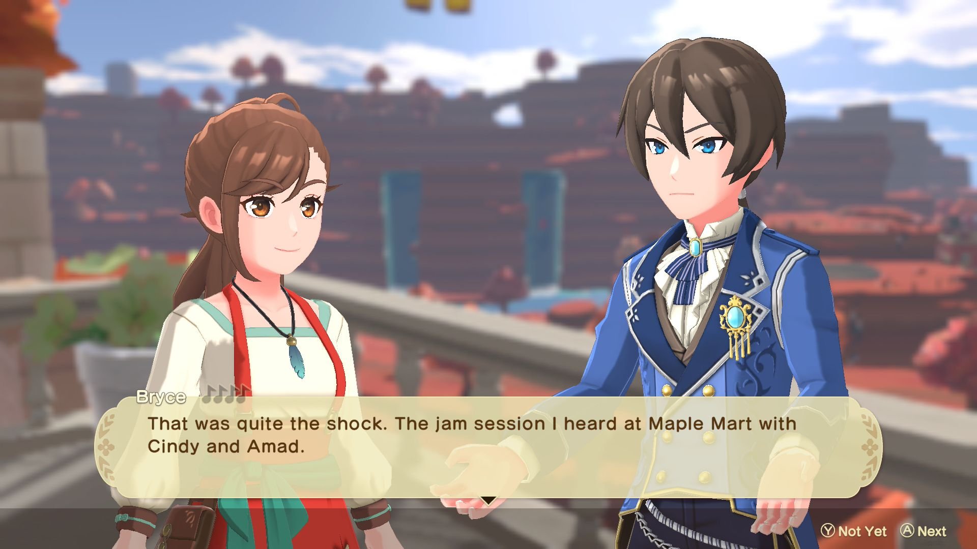 Two characters discuss how shocking they found the jam session at Maple Mart.