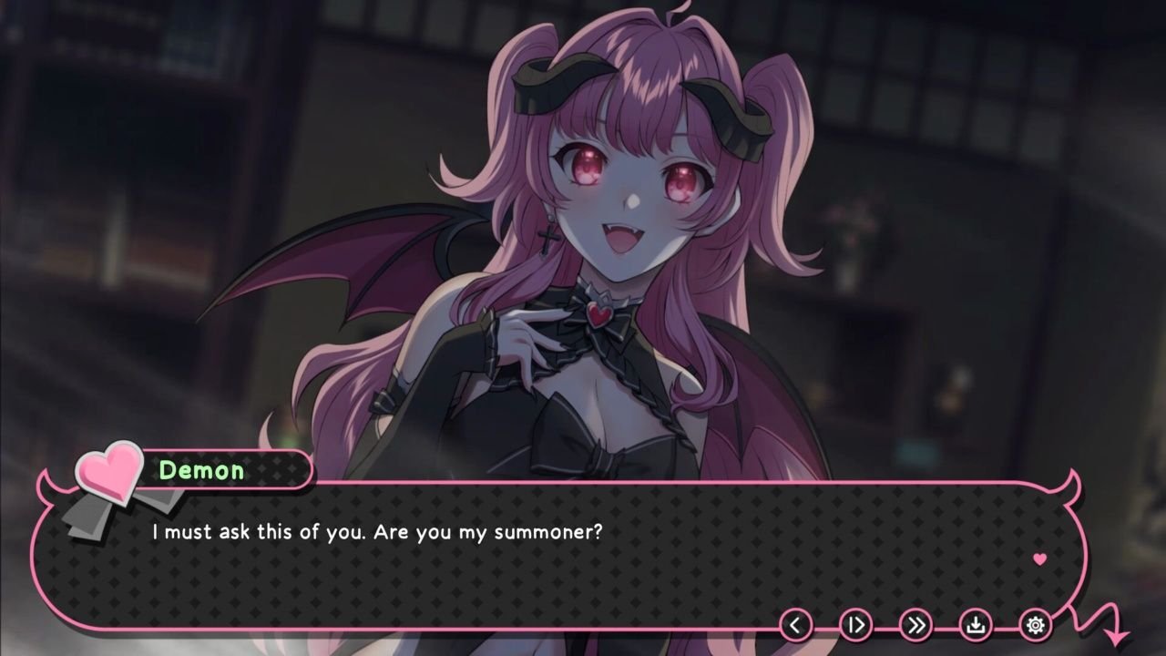 The demon asks the viewer if they are her summoner.