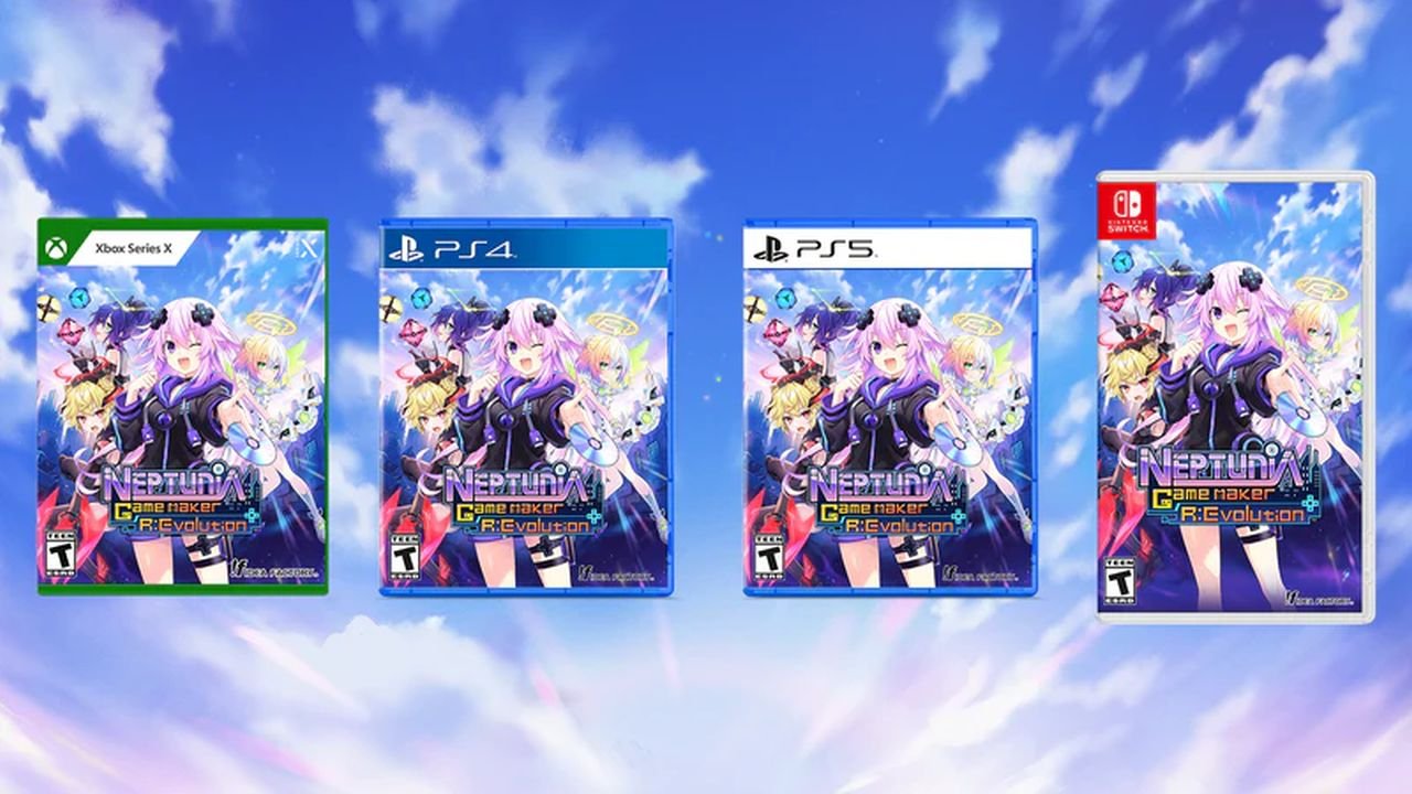 A pretty background with packaging showing the packaging for various versions of the game, side by side.