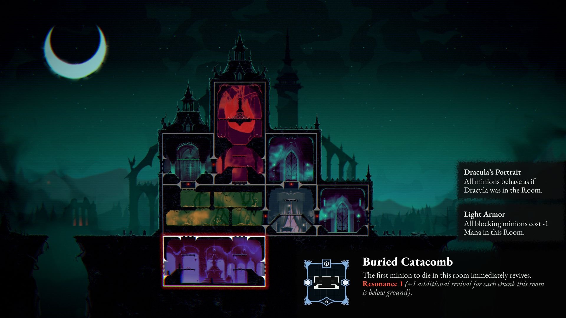 A map of Dracula's castle shows a room that might be added to the structure, with an attached perk.