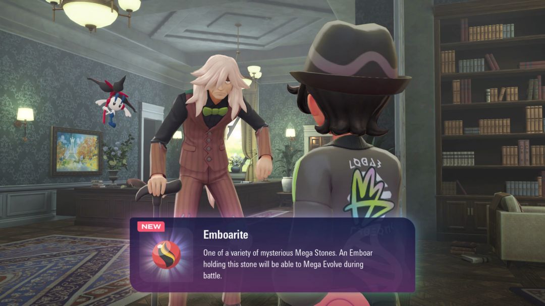 As Mission 11 begins, AZ hands the Emboarite to the Pokemon Trainer, for use when their Emboar is ready to Mega Evolve.