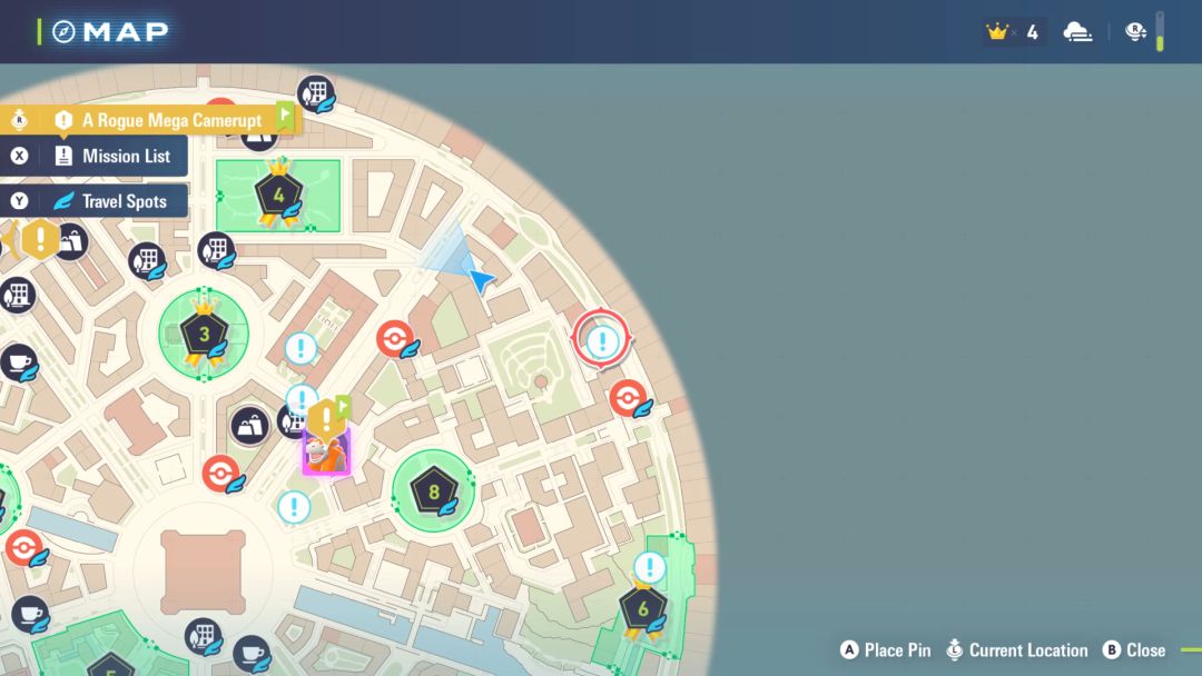 A map showing the location where Side Mission 009 begins.