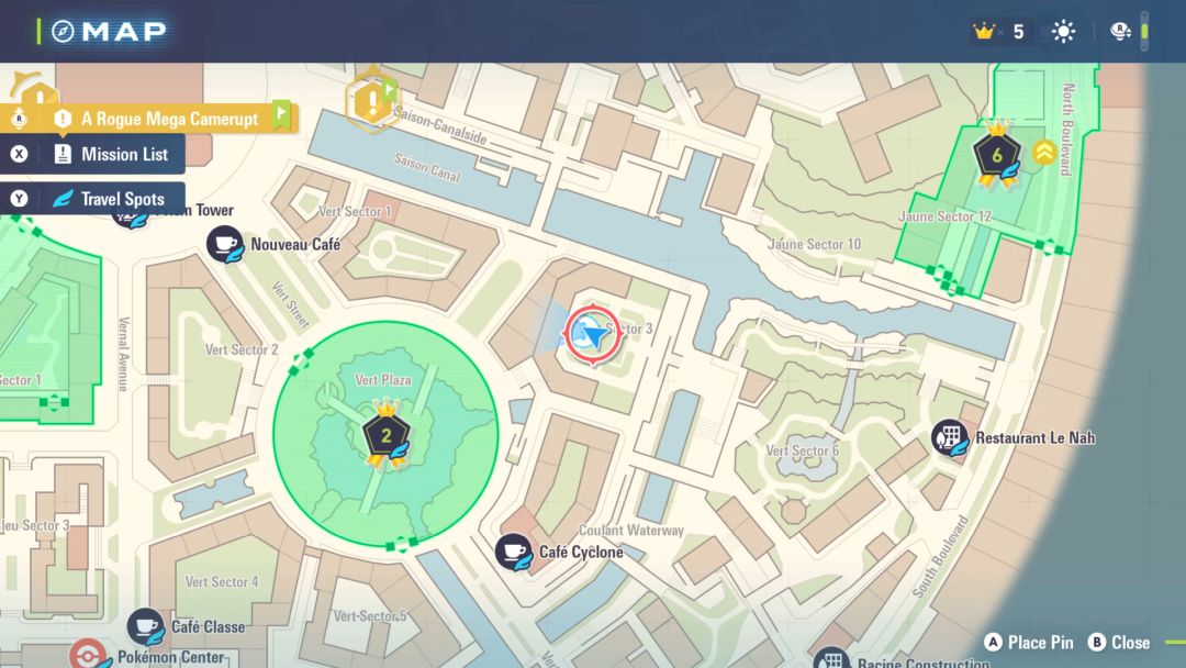 A map showing the location where the player meets Lyse and Venin, northeast of Wild Zone 2.