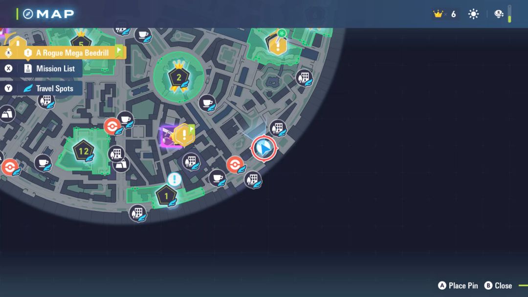 A map showing the location of Side Mission 40, northeast of Wild Zone 1.