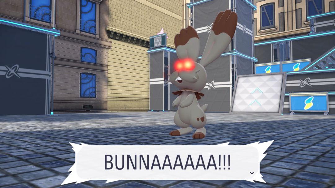 The wild Bunnelby has fearsome red eyes and roars like an angry zombie.